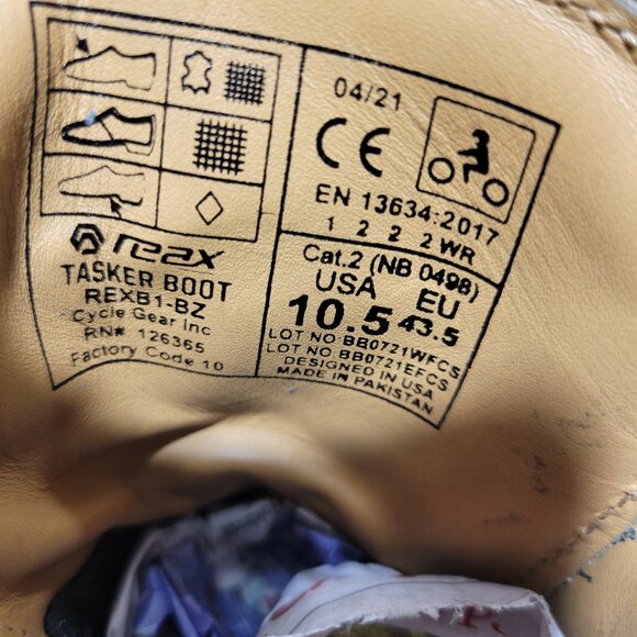 Reax Tasker Men's Size 10.5 US Black Leather Lace up Motorcycle Boots REXB1-BZ - Picture 10 of 10